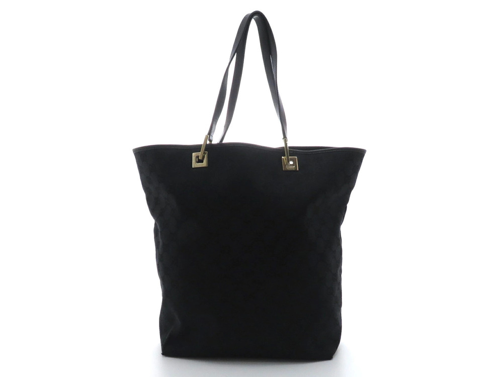 Gucci tote bag GG canvas calfskin black